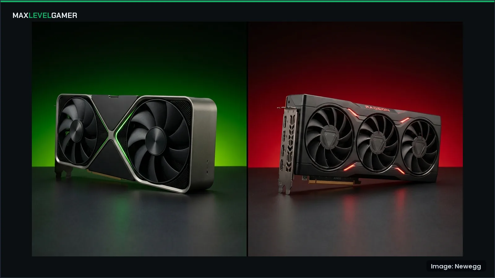 Nvidia RTX 50 and AMD Radeon RX 9000 graphics cards side by side