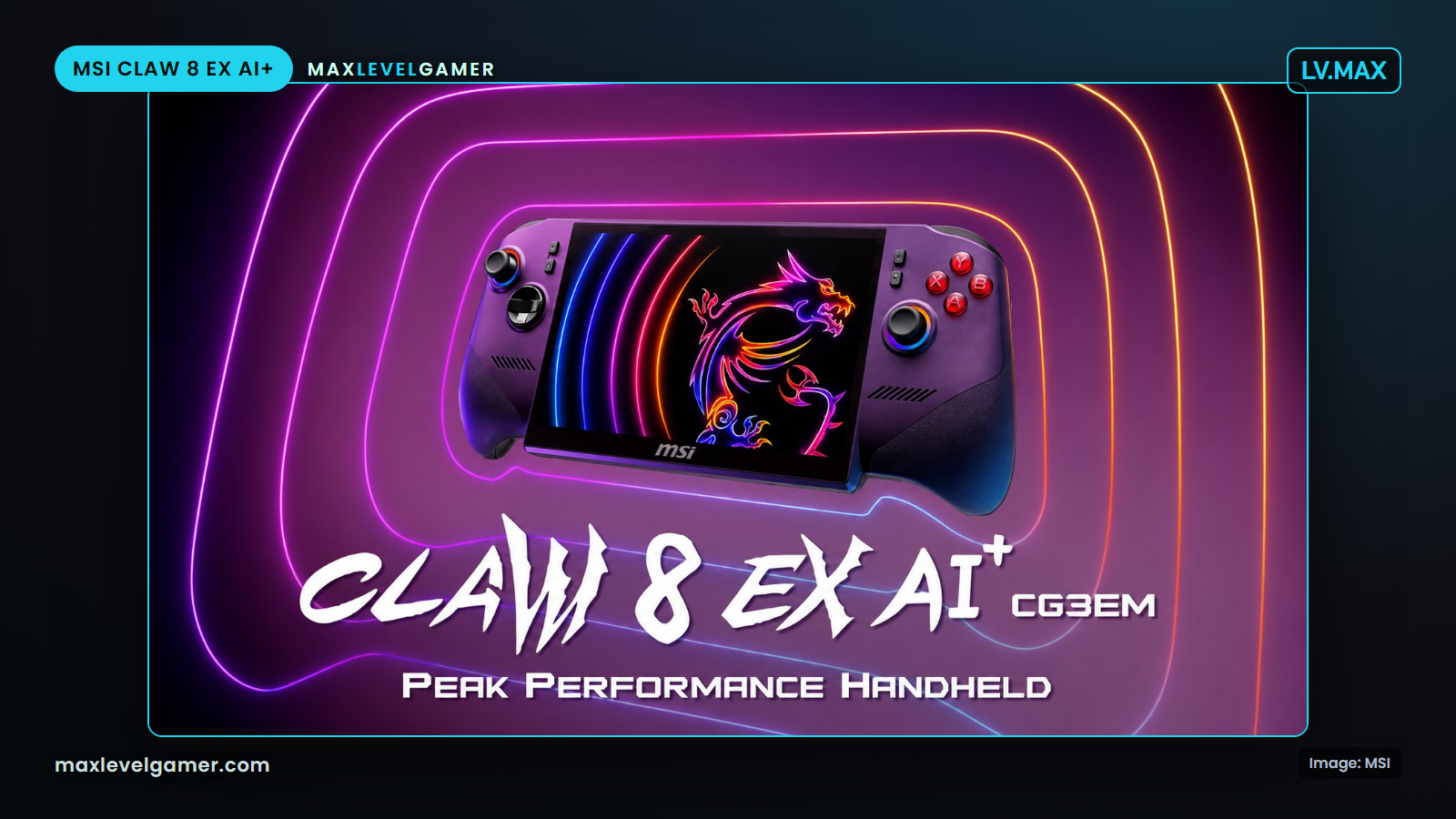 MSI Claw 8 EX AI+ handheld with Intel Arc G3 Extreme